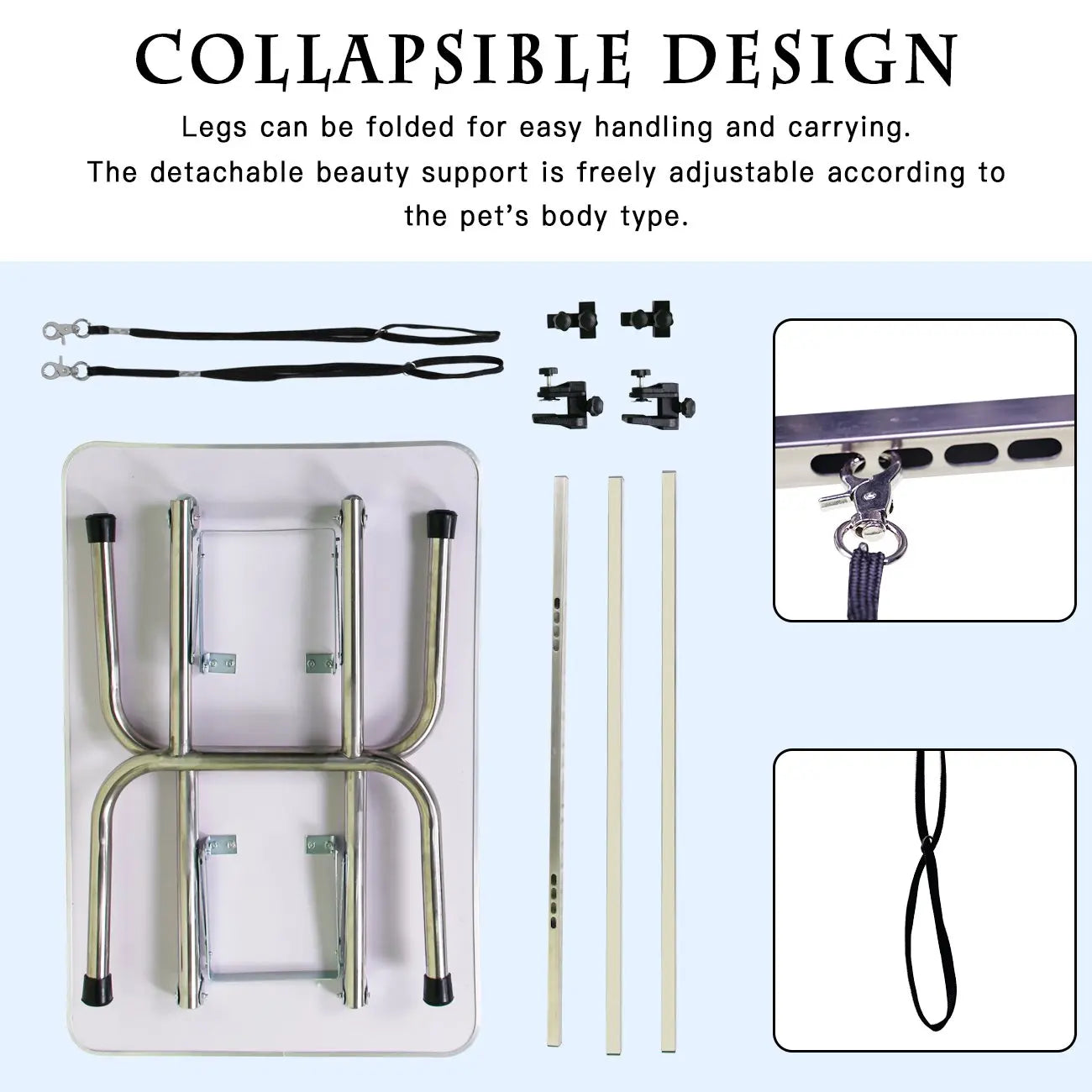 36"-46" Professional Dog Pet Grooming Table Adjustable Heavy Duty Portable w/Arm & Noose & Mesh Tray