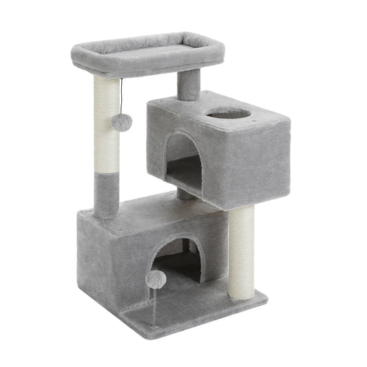 80cm Cat Tree 3 Level Cat Tower Detachable Top Perch Indoor