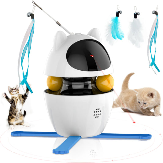 Engaging Rechargeable Interactive Cat Toy - USB Powered 4-in-1 Indoor Exercise Fun for Your Feline Friend - Keeps Kitty Active a