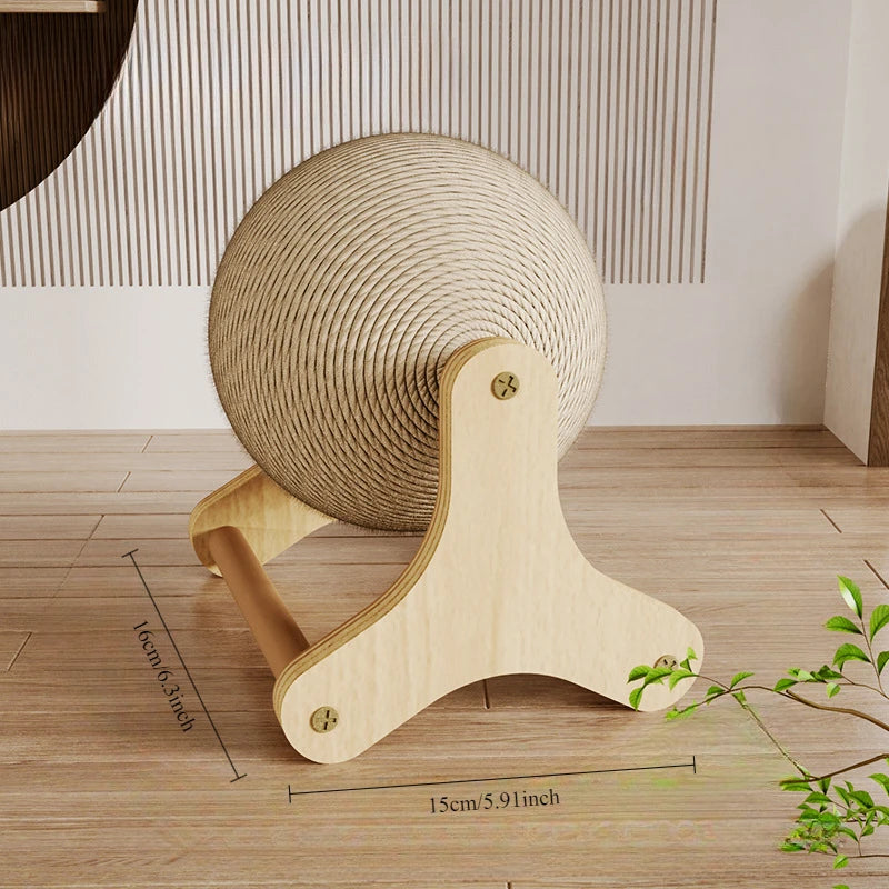 Cat Scratch Ball Board Pet Toy Wear Resistant Sisal Elephant Windmill Design Random Hair