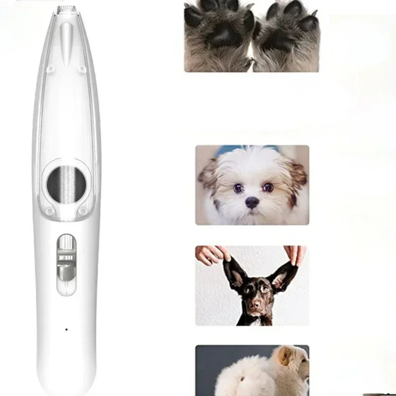 Pet Electric Hair Suction And Shaving Tool With Light For Cats And Dogs Hair Trimmer And Grooming Supplies
