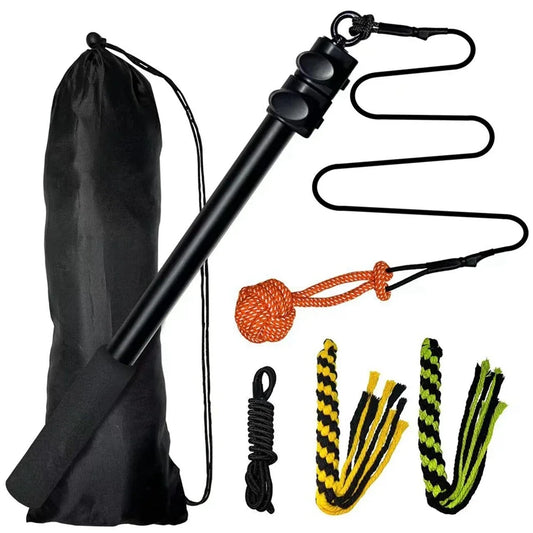 Interactive Dog Toy Extendable Flirt Pole for Small and Large Dogs Chase Drag Chew Rope Outdoor Training