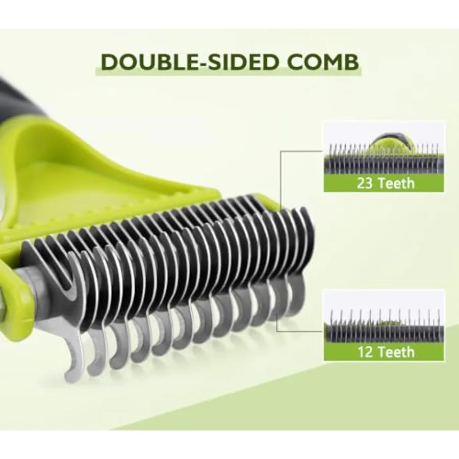 Pet Dematting Tool 2 Pack Double Sided Undercoat Rake