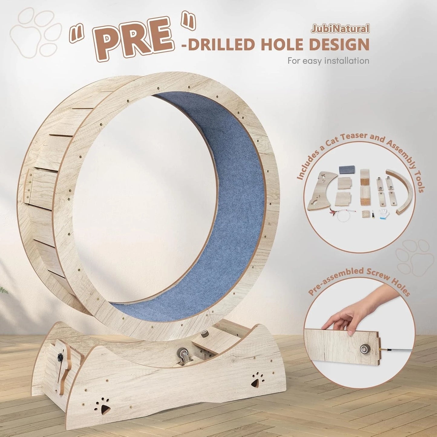 Cat Exercise Wheel 33.9 Inch Indoor Cat Runway Treadmill