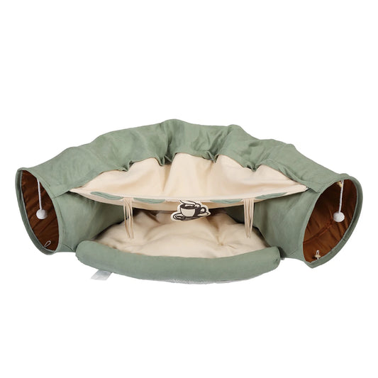 Cat’s Telescopic Tunnel Cushioned Bed