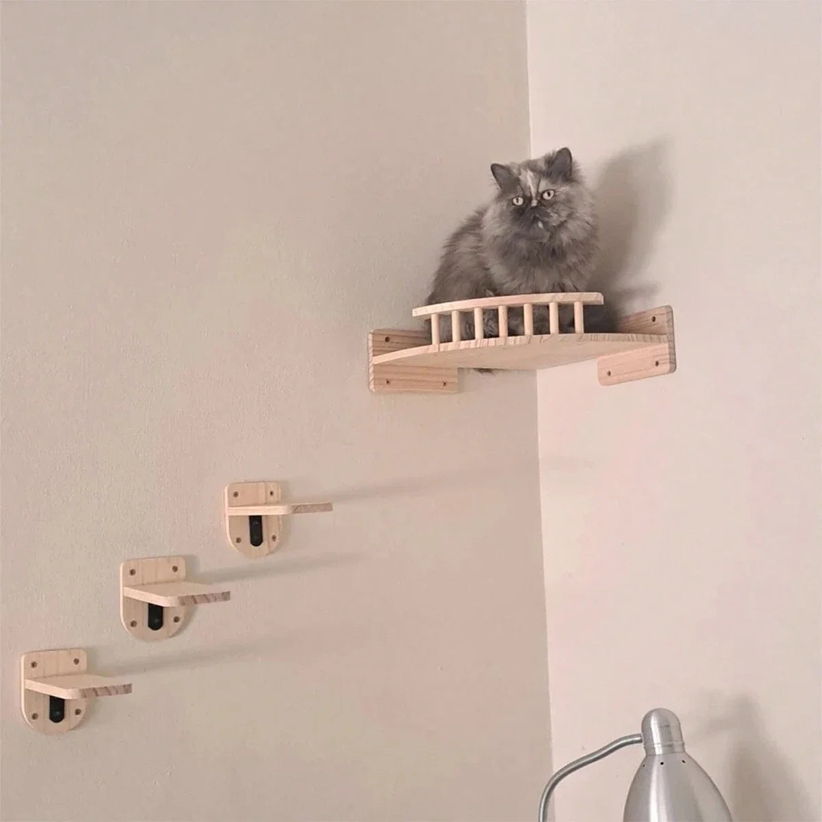 3/4Pcs Corner Hammock with Steps Set Wall Mounted Cat Tree