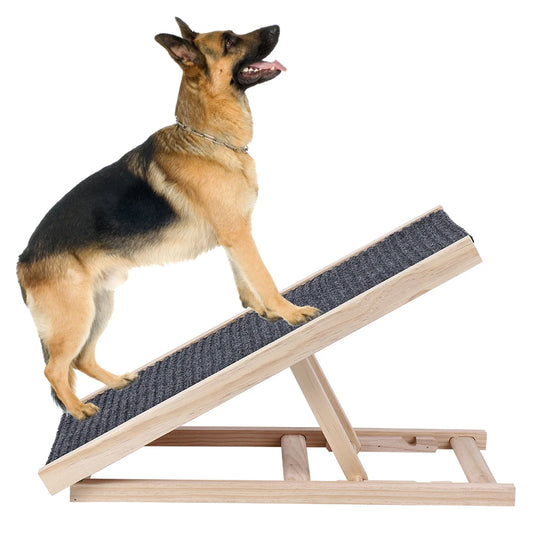 Wooden Ramp with Adjustable Height Folding Portable