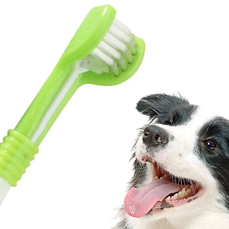 3-Sided Pet Toothbrush Dog Plastic Toothbrush Removing Bad Breath Tartar Cleaning Mouth Pet Dental Care