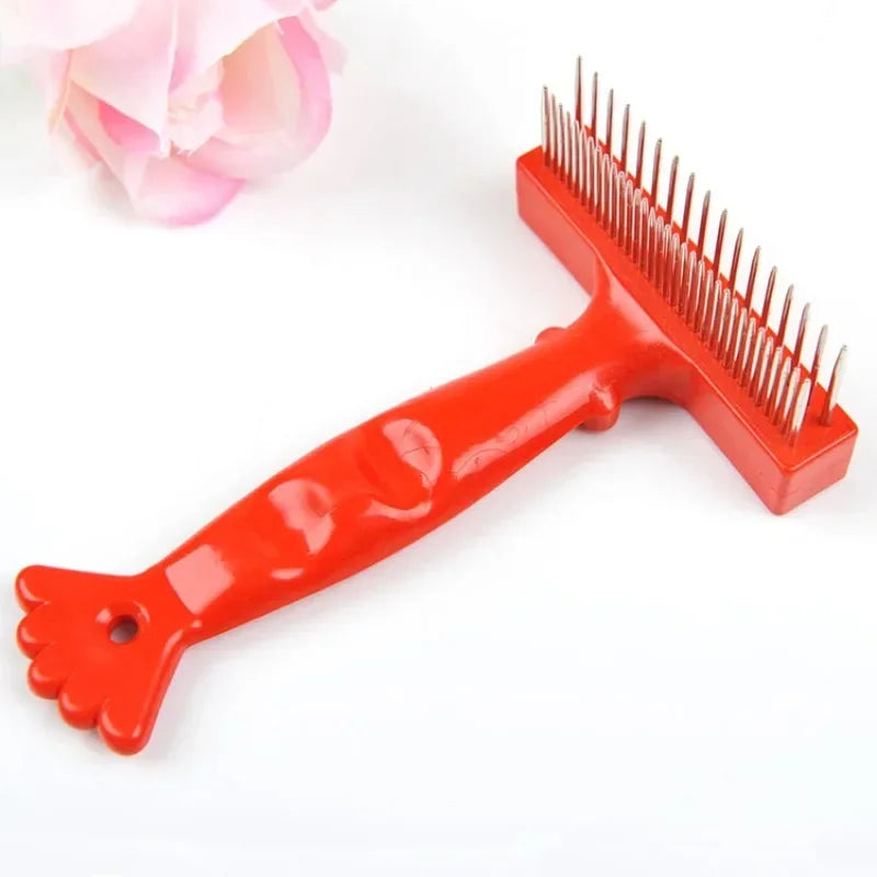 Double Row Stainless Steel Grooming Comb for Dogs and Cats Durable Undercoat Rake Brush