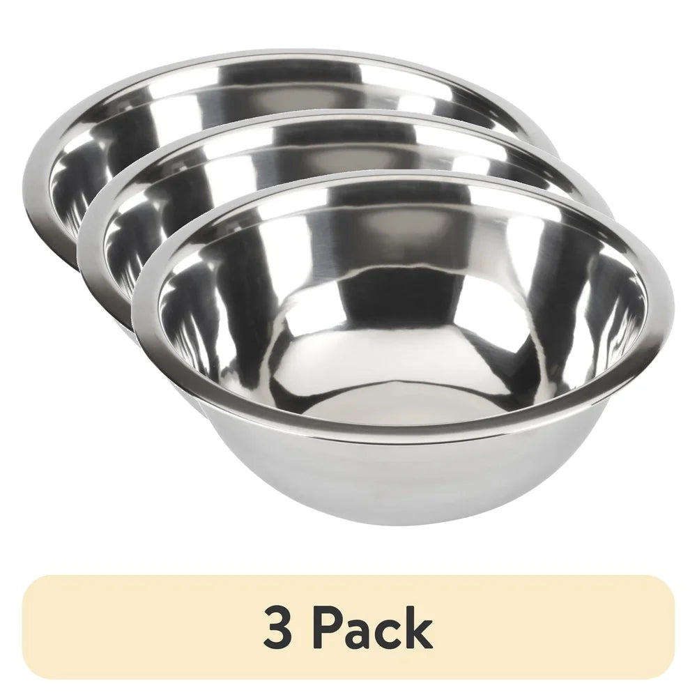 3 Pack Stainless Steel Mixing Bowls Set Multipurpose Kitchen Bowls 4 Quart