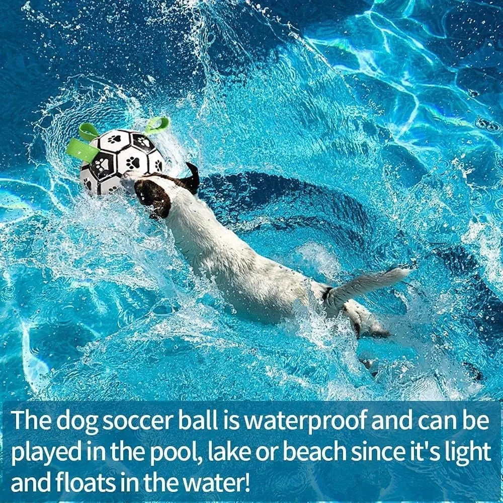 Durable Soccer Pet Toy With Straps For Dogs Interactive Chew Training Teeth Cleaning Playtime