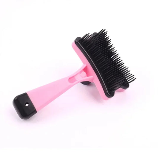 Plastic Push Brush for Cat and Dogs Pet Grooming Bath Brush Hair Remover