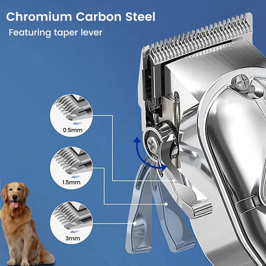 High-Quality All-Metal Rechargeable Dog Clippers.