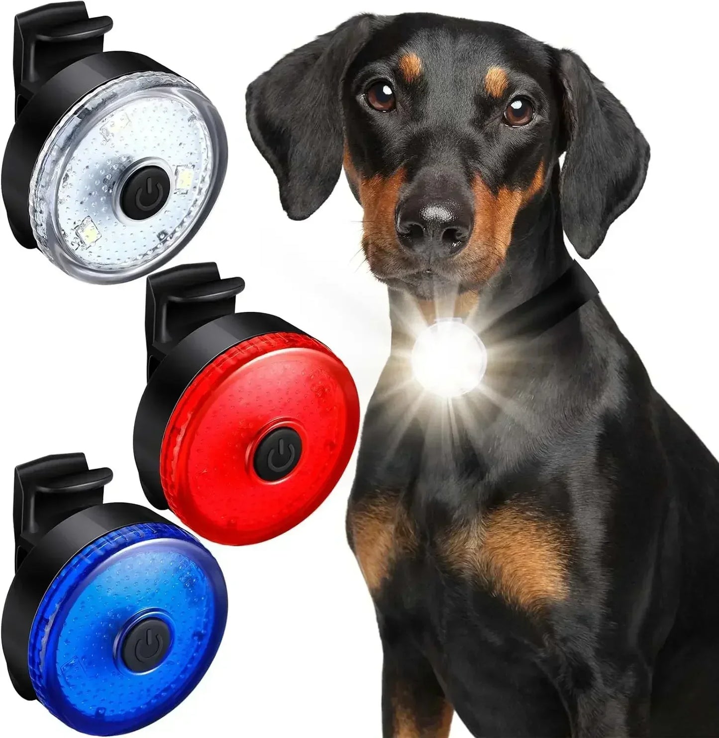 LED Light Dog Collar USB Rechargeable Glowing Pendant 3 Modes For Night Walks
