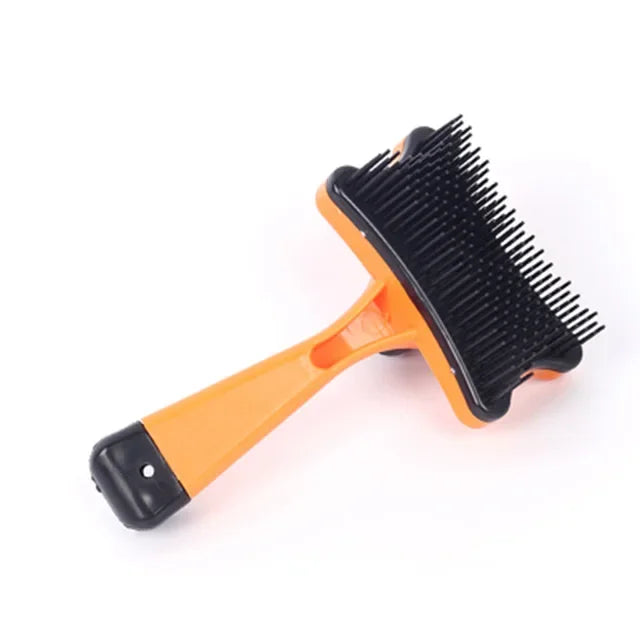 Plastic Push Brush for Cat and Dogs Pet Grooming Bath Brush Hair Remover