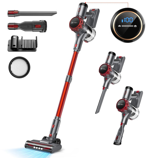 YISORA Cordless Vacuum Cleaner 40Kpa Powerful Suction 55 Minutes Wireless Runtime Touchscreen for Pet Hair and Carpet