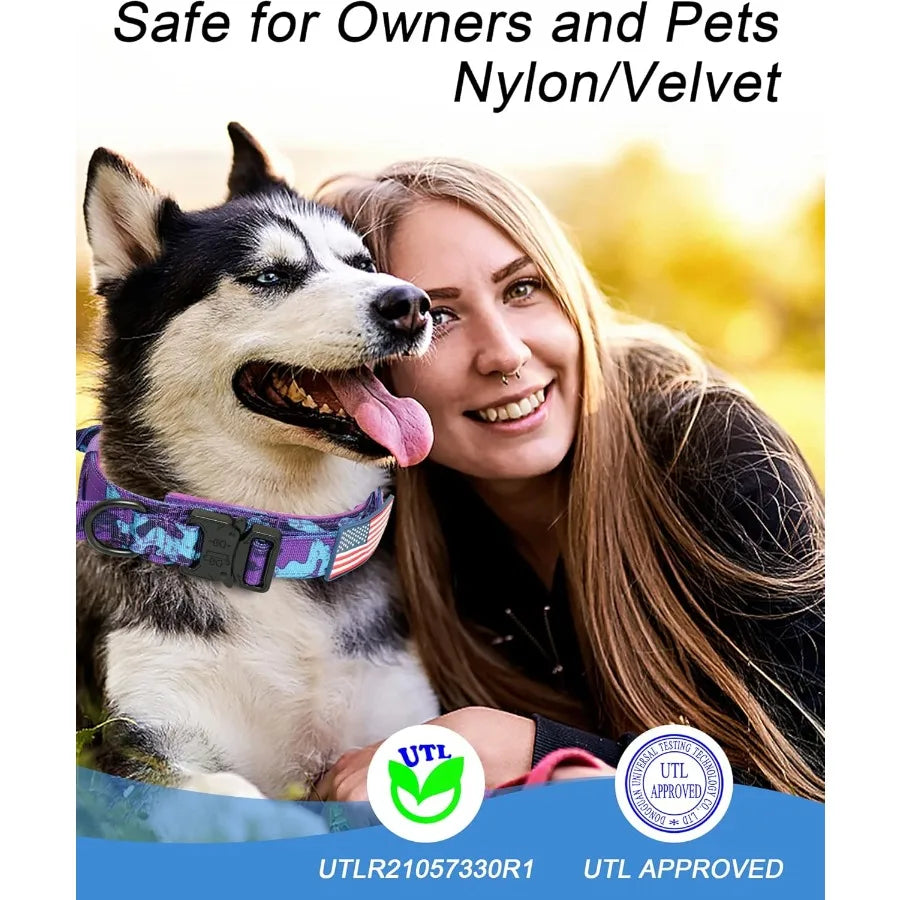 Tactical Nylon Dog Collar With Handle And Buckle For Medium Dogs