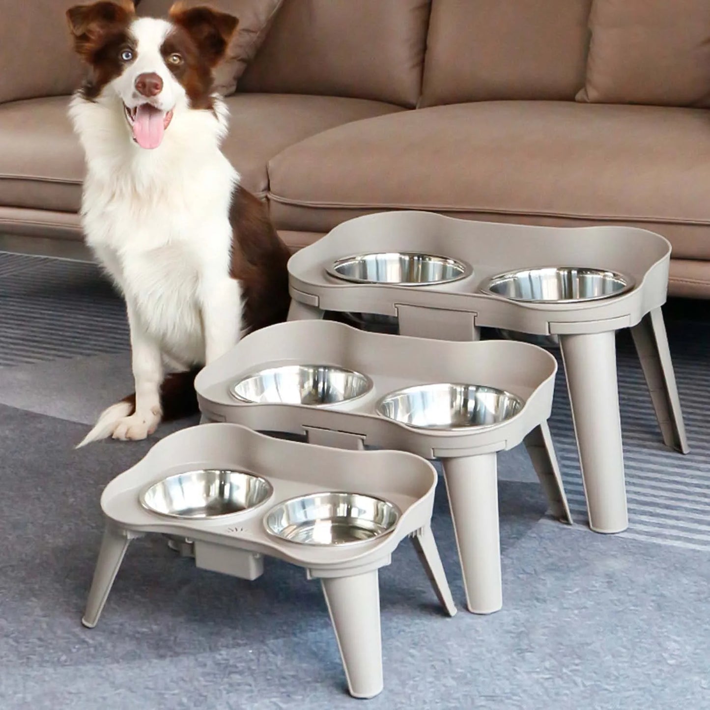 Stainless Steel Elevated Pet Bowl Non-Slip and No Spill Design