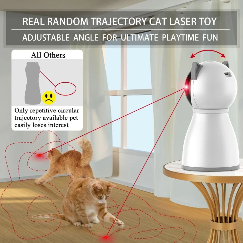 Laser Cat Toys for Indoor Cats, Real Random Trajectory Motion, Activated Rechargeable Automatic Cat Laser Toy