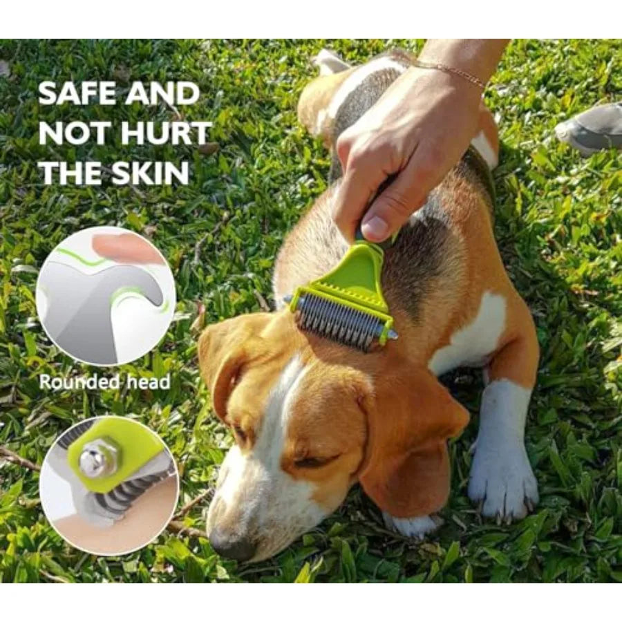 Pet Dematting Tool 2 Pack Double Sided Undercoat Rake