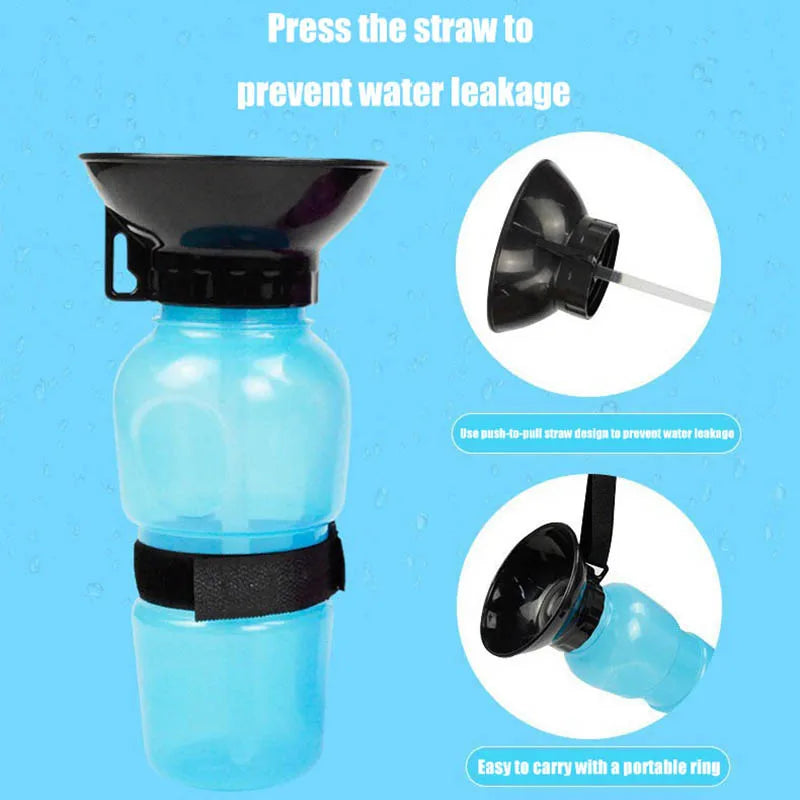 500ml Portable Pet Water Bottle Squeeze Travel Cup For Dogs And Cats