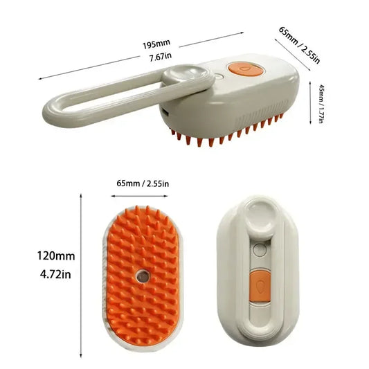 3-in-1 Dog and Cat Electric Brush Cleaning Steam Brush Spray Massage Comb.