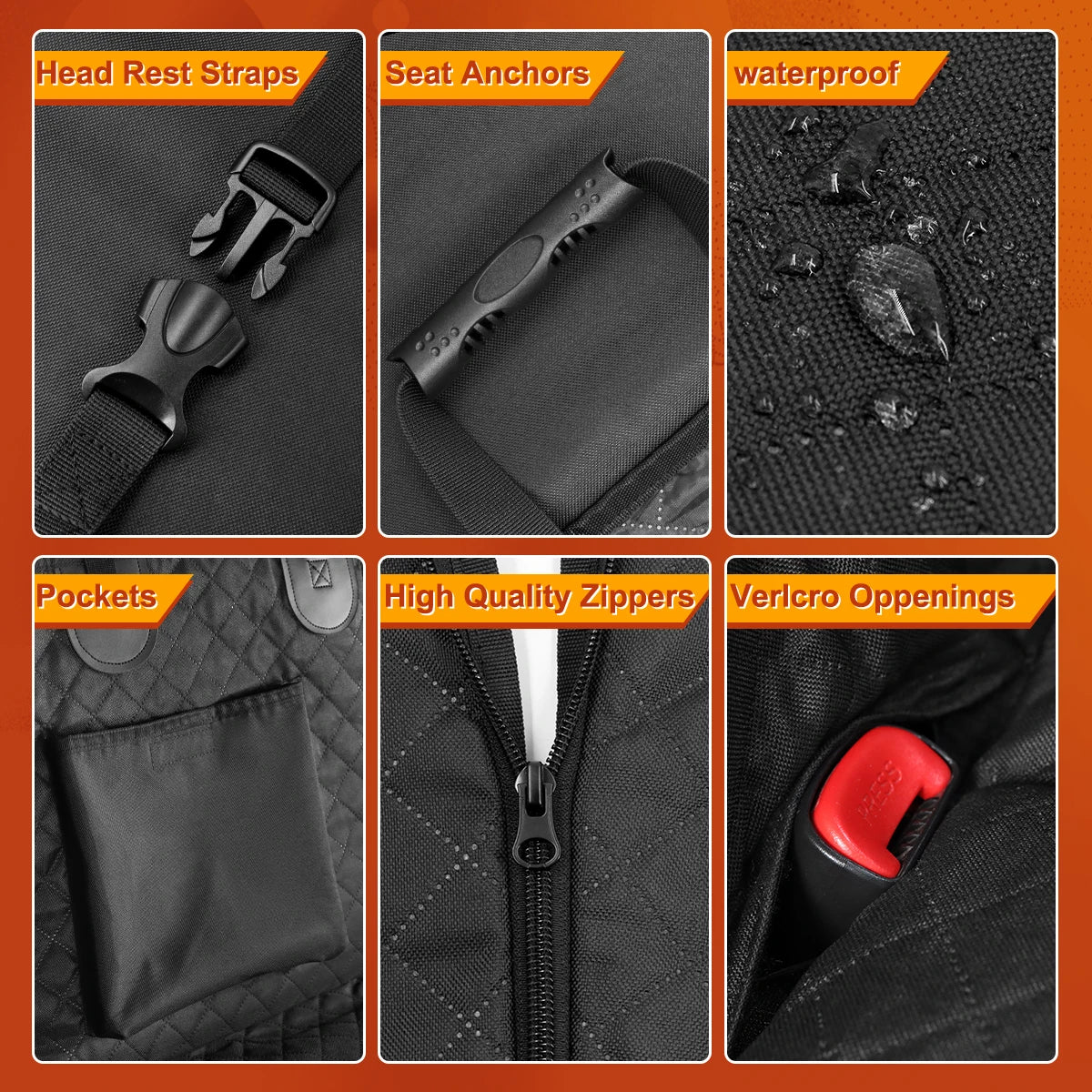 Dog Car Back Seat Extender Cover Hammock Protector For Pets Waterproof