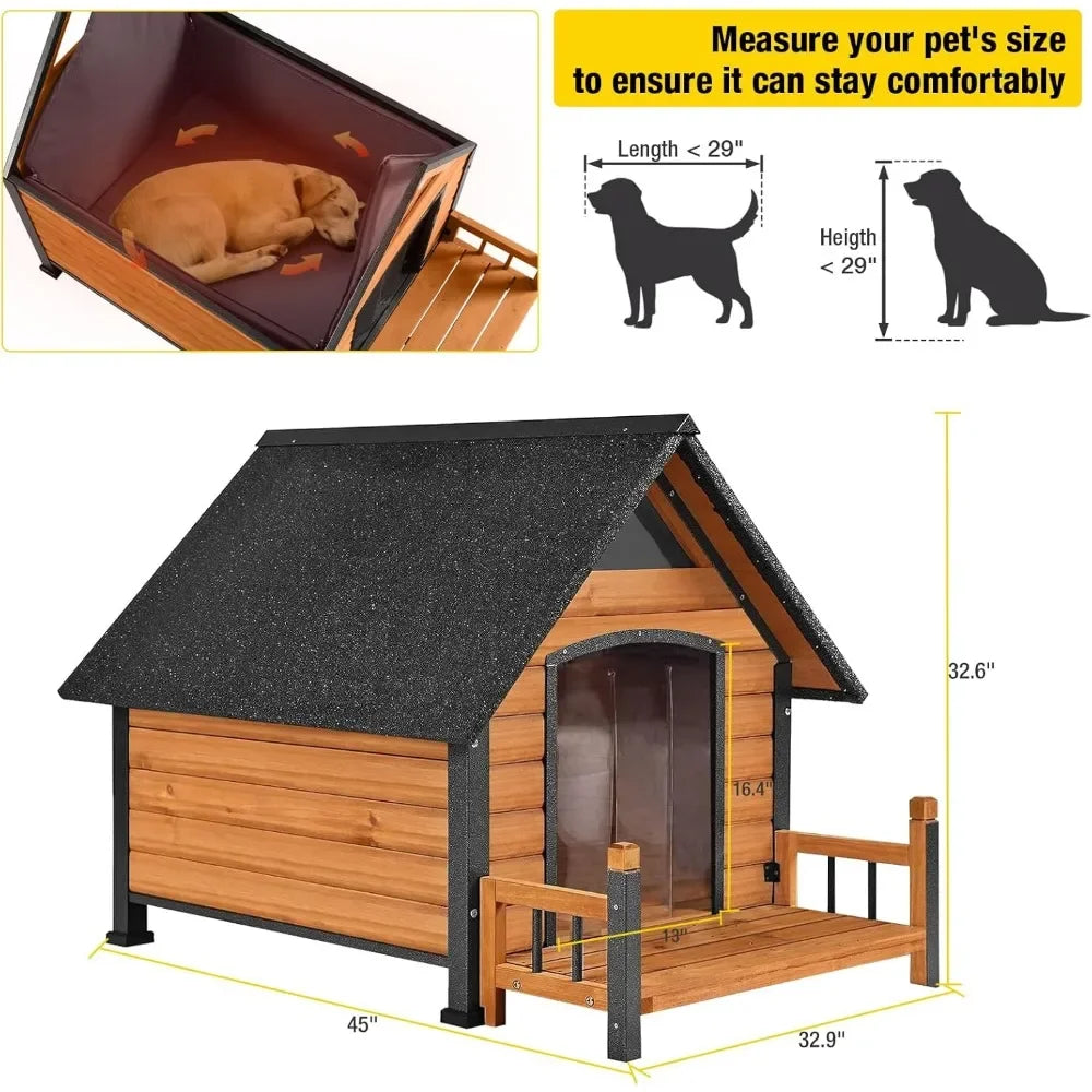 Dog House Outdoor, Insulated Dog Kennel