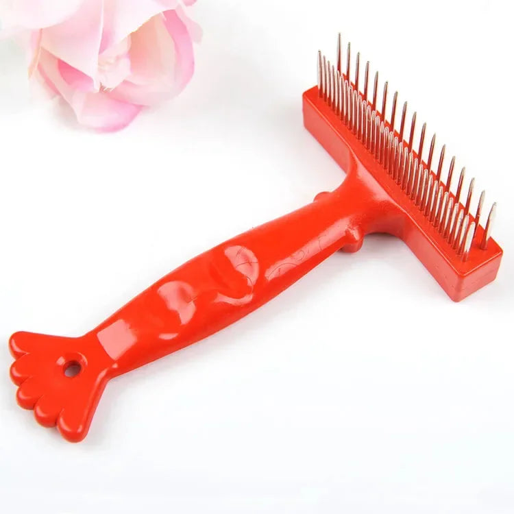 Double Row Stainless Steel Grooming Comb for Dogs and Cats Durable Undercoat Rake Brush
