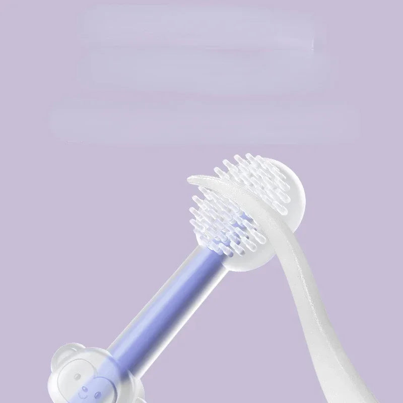 3pcs Pet Toothbrush Set Purple Silica Gel for Cat and Dog Tartar Mouth Cleaning Supplies