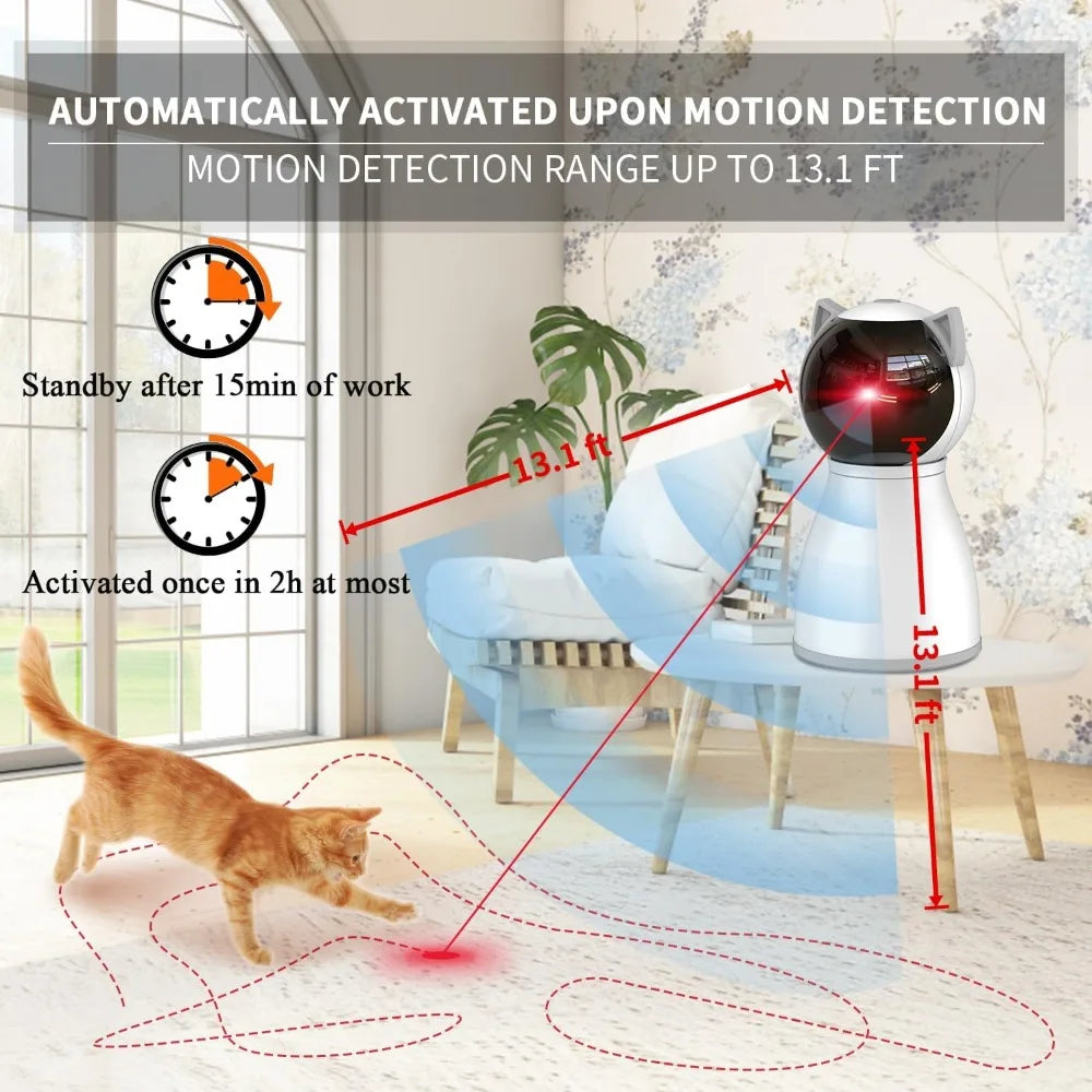 Laser Cat Toys for Indoor Cats, Real Random Trajectory Motion, Activated Rechargeable Automatic Cat Laser Toy