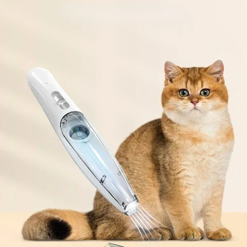 Pet Electric Hair Suction And Shaving Tool With Light For Cats And Dogs Hair Trimmer And Grooming Supplies