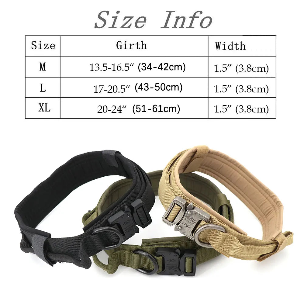 Dog Training Collar Adjustable Tactical Dog Collar And Leash Set Control Handle Pet Lead Collar For Small & Big Dogs